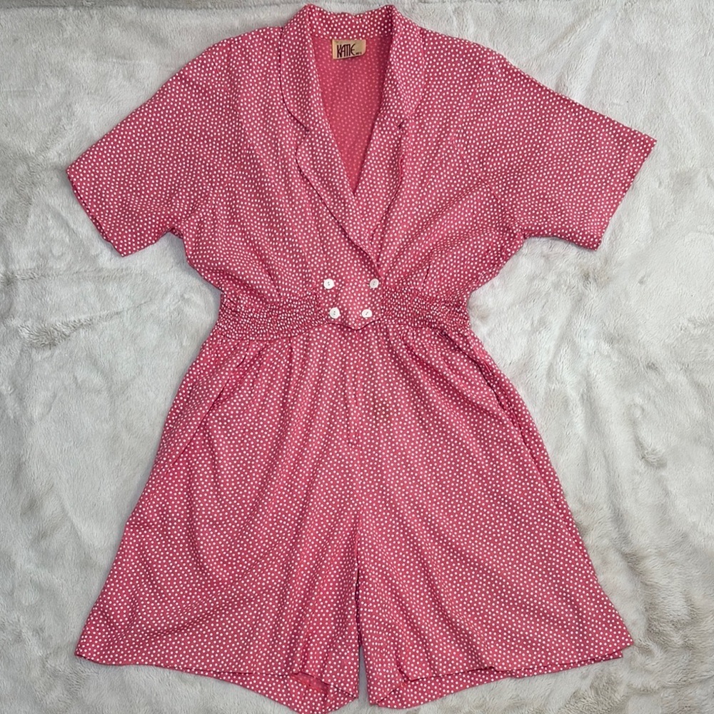 Katie MFG Pink and White Patterned Jumpsuit